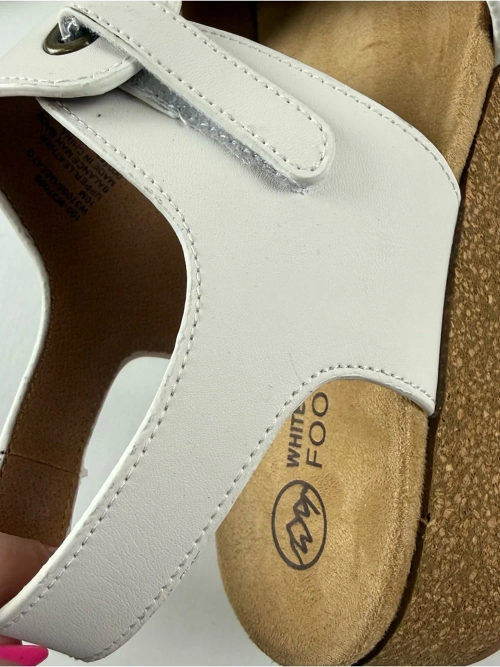 White Mountain Footbed Gelato Wedge Sandals Womens 10M White Leather NEW